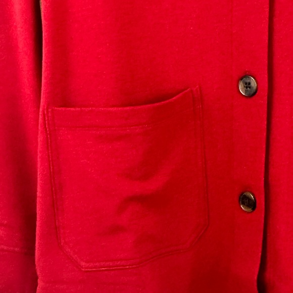 Cuddl Duds Comfortwear Button Front Jacket Red Front Patch Pockets XS - Picture 5 of 9